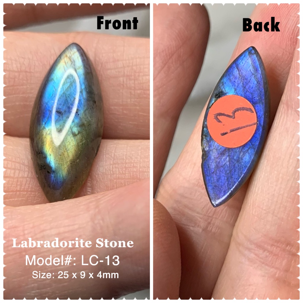 Natural Labradorite Cabochon Elipse Flashy Blue (1 Piece)